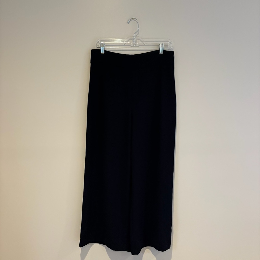 Zara Midnight Blue High Rise Wide Leg Ankle Pants